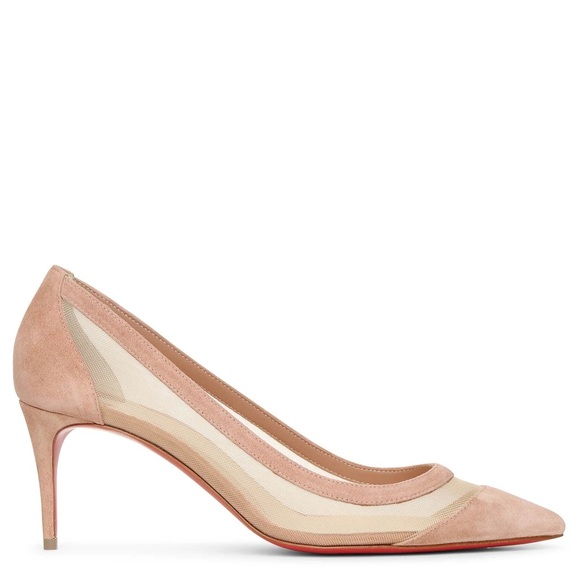 SOLD Christian Louboutin Galativi 70 nude mesh heels 38 - Picture 2 of 12